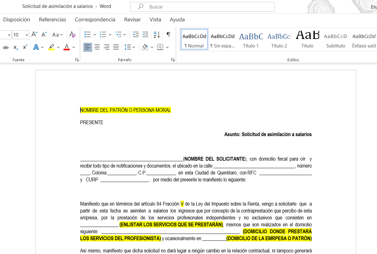 Solicitud de asimilación a salarios - Image 2