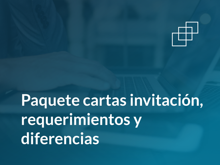 Paquete cartas invitación, requerimientos y diferencias