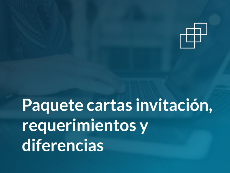 Paquete cartas invitación, requerimientos y diferencias